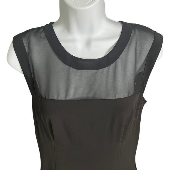 H&M Exposed Zipper Black Dress With Mesh Sheer Detailing Size 8 EUC - Picture 4 of 9